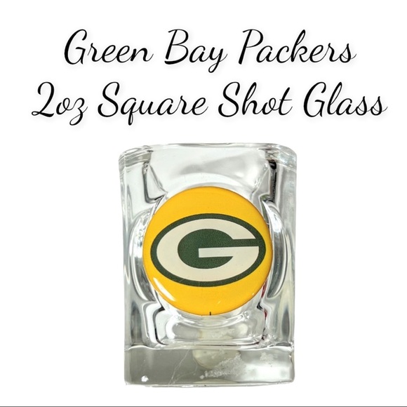 Green Bay Packers NFL 2 oz Square Shot Glass with Team Logo - Picture 1 of 7